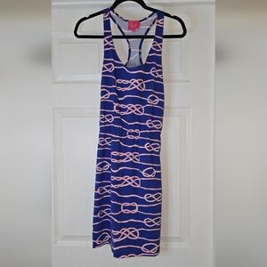 Britt Navy and Coral Nautical Rope Dress